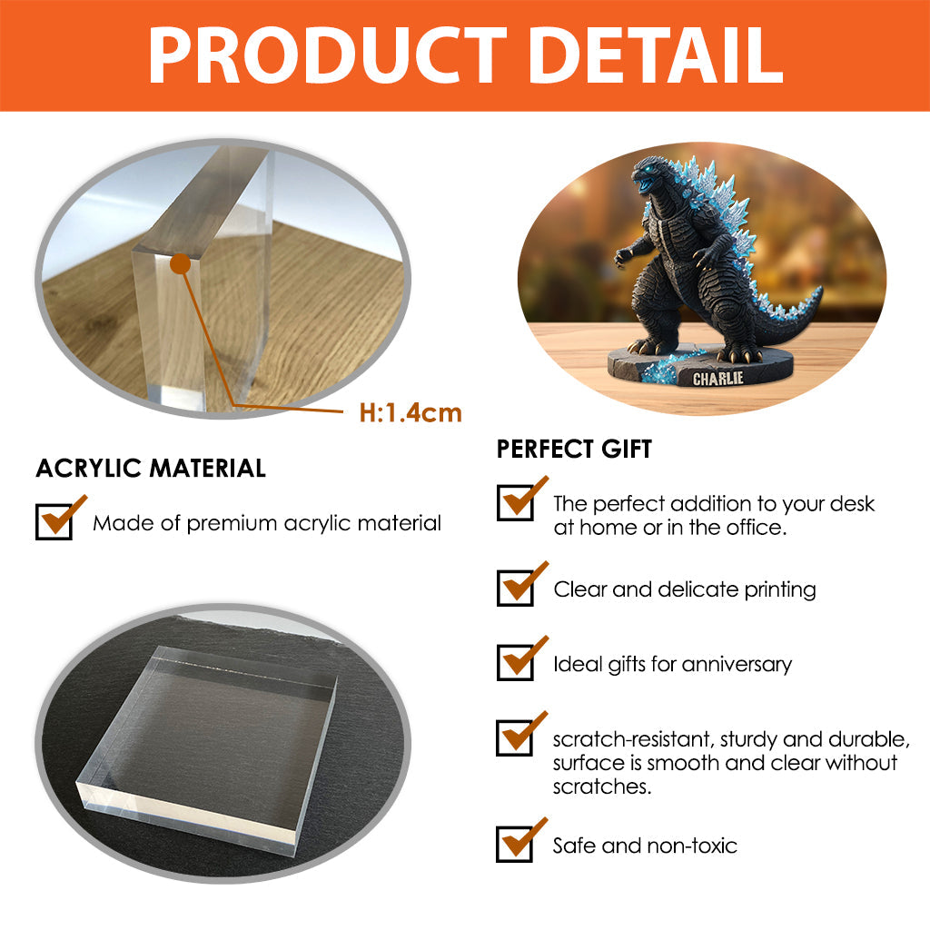 Kaiju World - Personalized Giant Monster Custom Shaped Acrylic Plaque