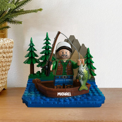 Brick Fishing Man - Personalized Fishing Custom Shaped Acrylic Plaque