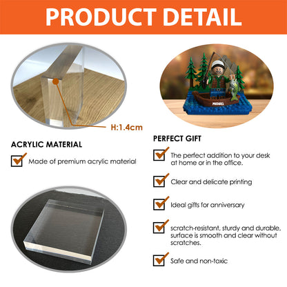 Brick Fishing Man - Personalized Fishing Custom Shaped Acrylic Plaque