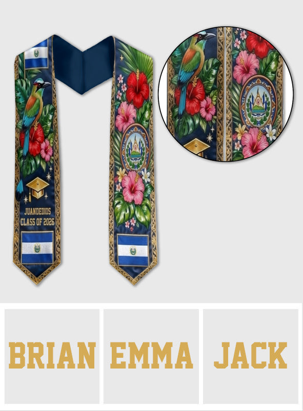 Proud El Salvador, Class Of 2026 - Personalized Graduation Graduation Stole