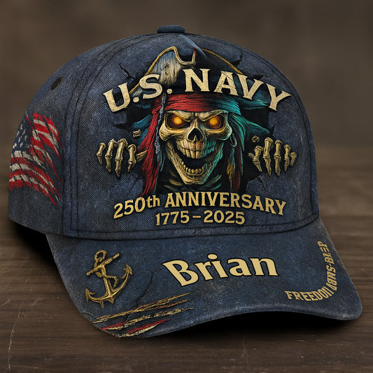 Skull Veteran - Personalized Veteran Classic Cap