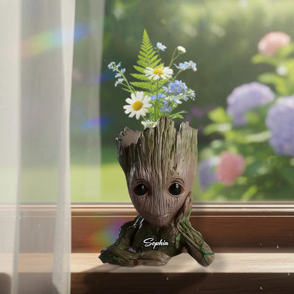 Cute Groot - Personalized Custom Shape Acrylic Flower Vase