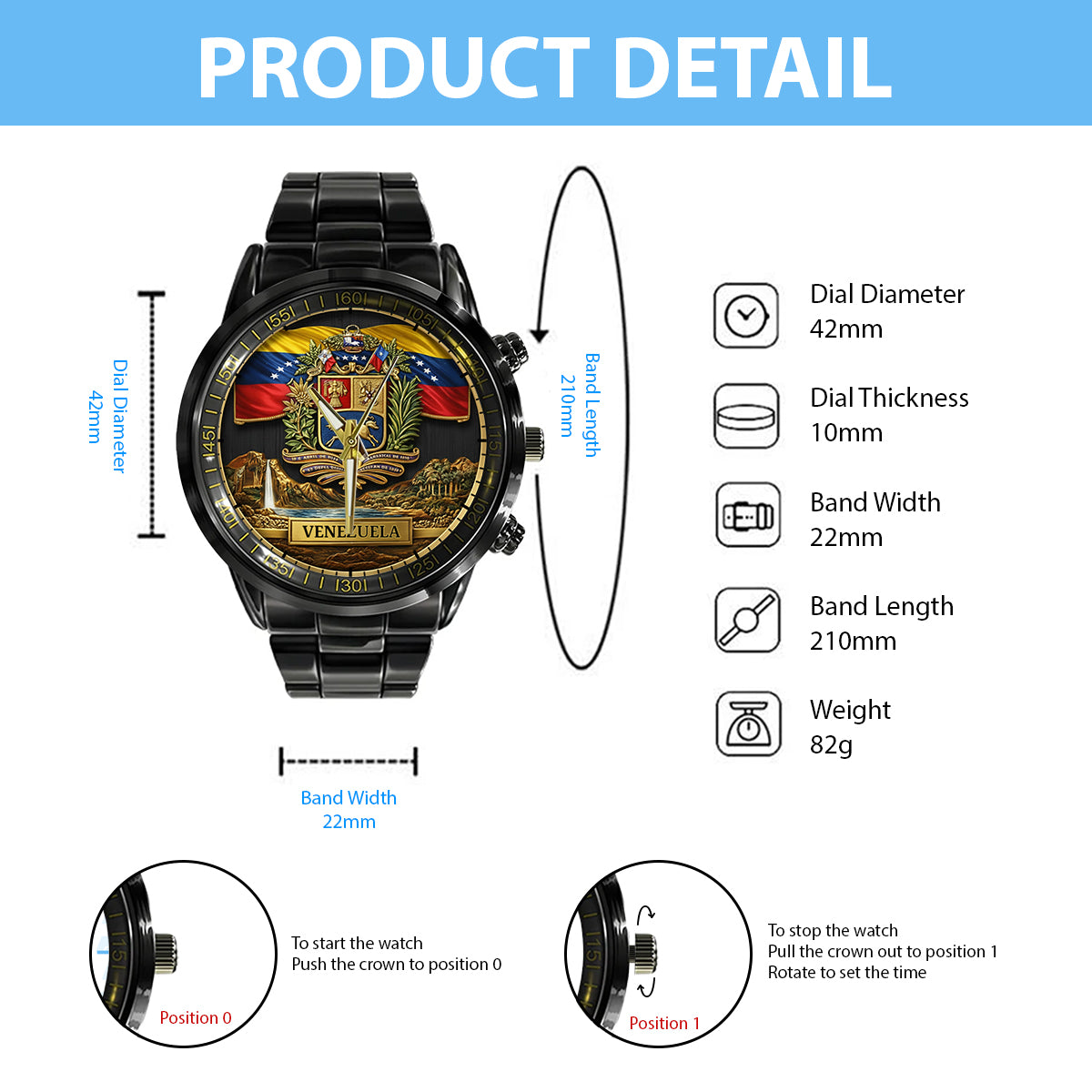Stand Strong Venezuela - Personalized Expats Hand Watch