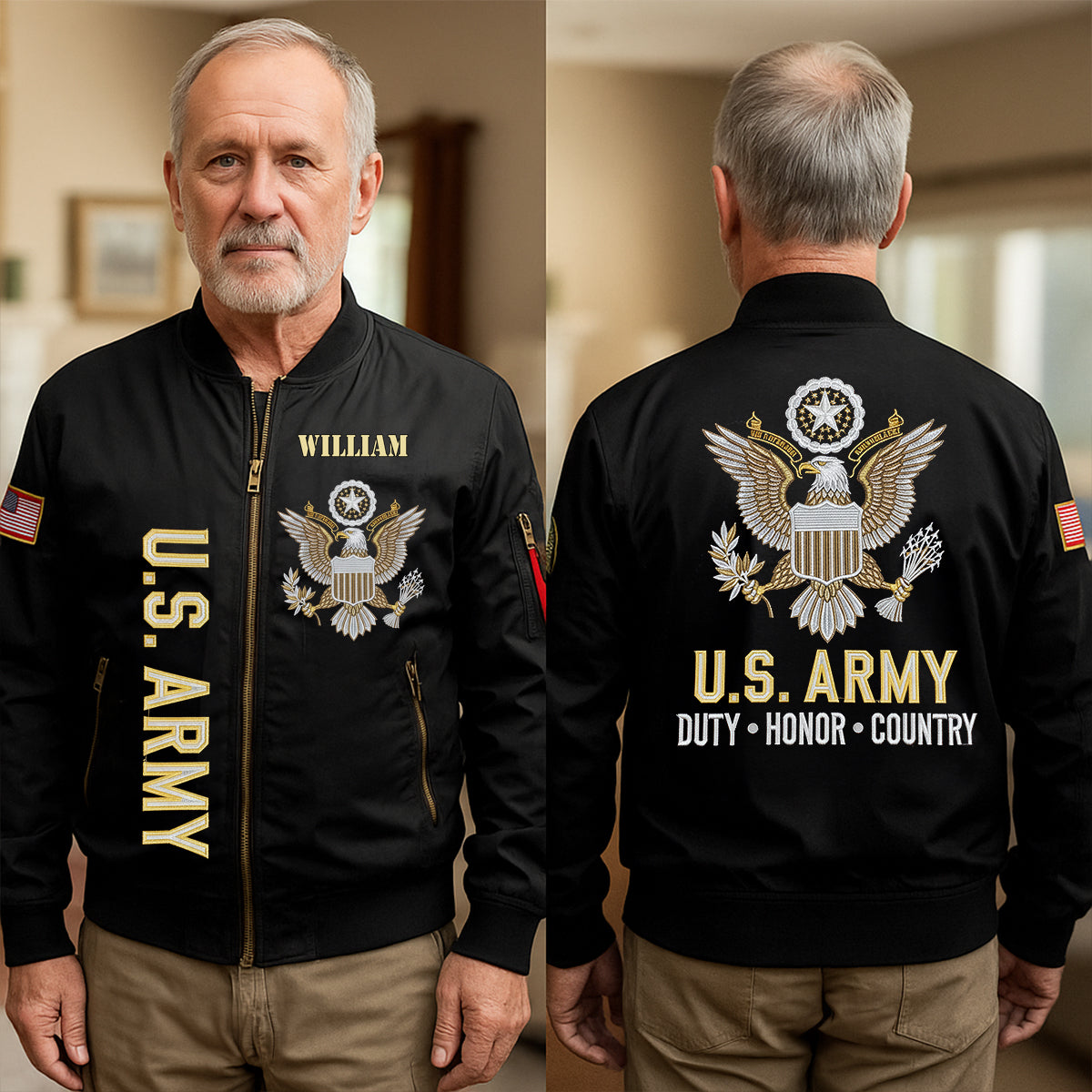Unicque Gifts For US Veterans - Personalized Veteran Bomber Jacket