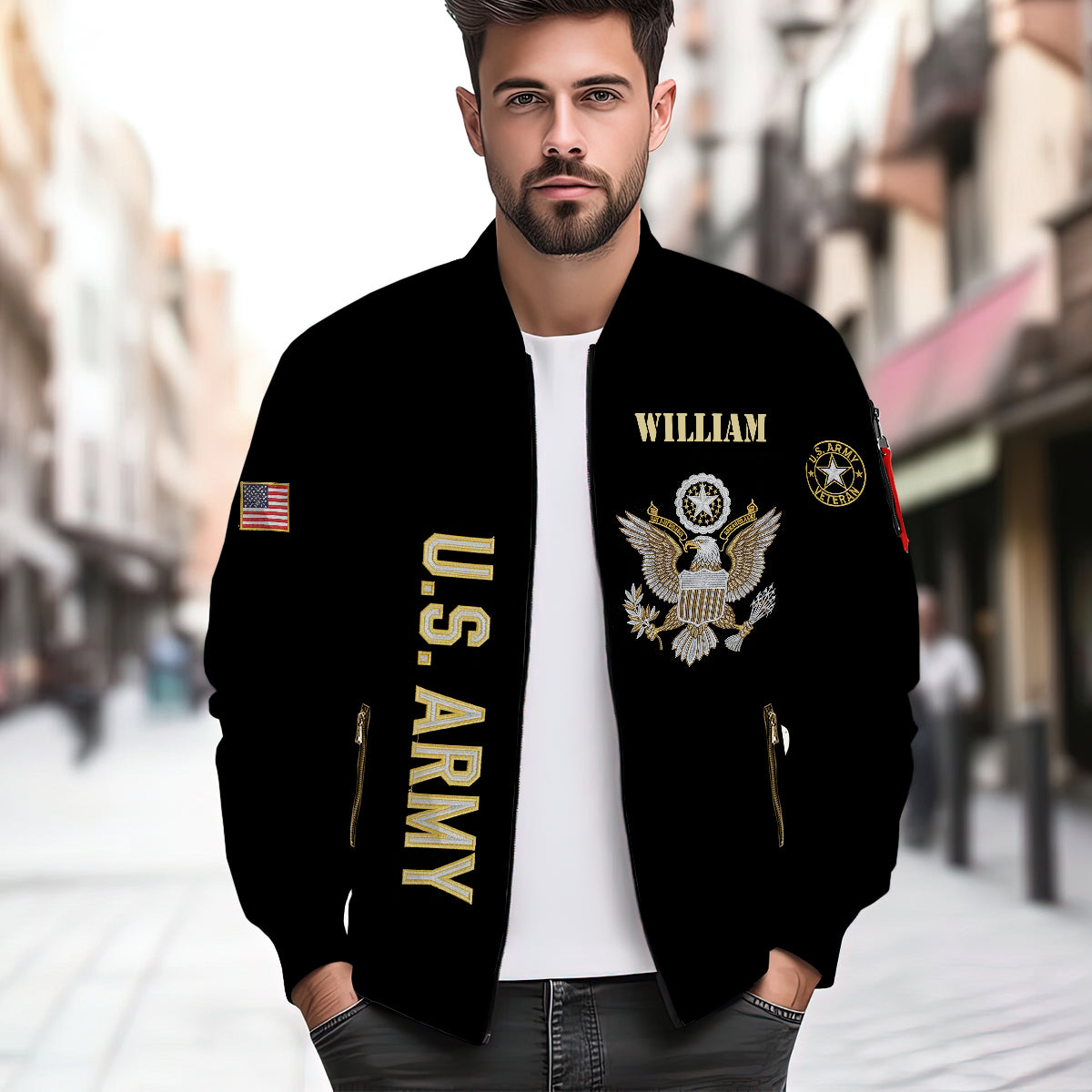 Unicque Gifts For US Veterans - Personalized Veteran Bomber Jacket
