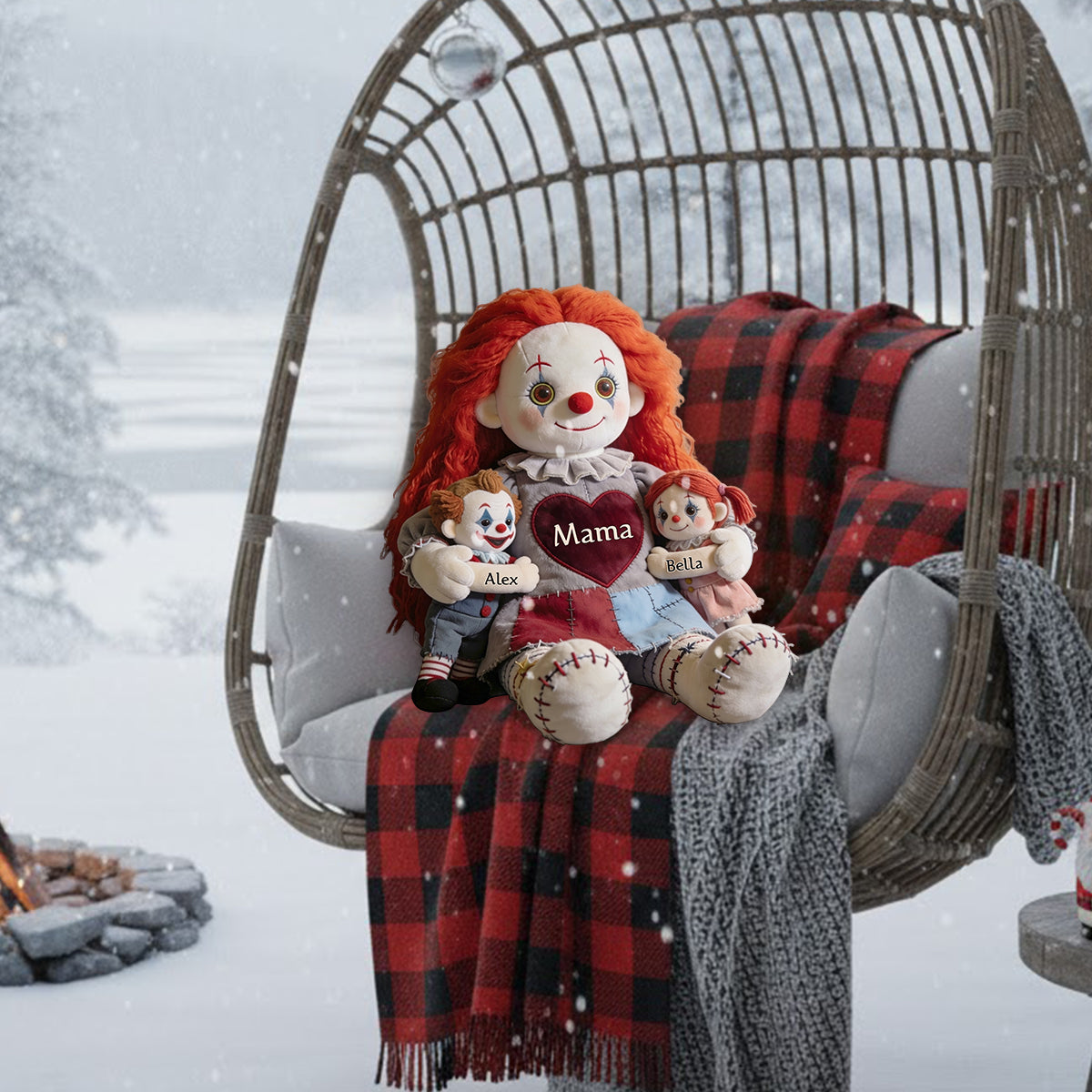 Mother Of Horror - Personalized Horror Character Premium Faux Fur Pillow