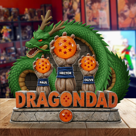 Strong Dad - Personalized Seven Balls Custom Shaped Acrylic Plaque