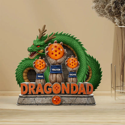 Strong Dad - Personalized Seven Balls Custom Shaped Acrylic Plaque