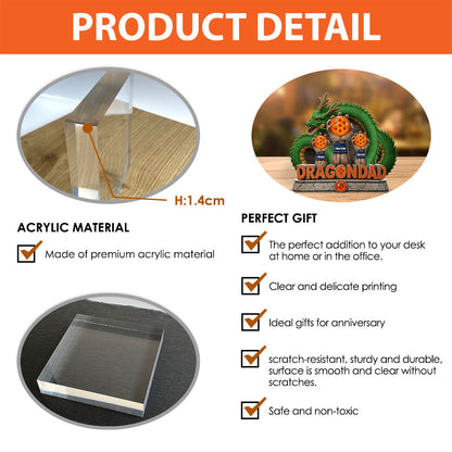 Strong Dad - Personalized Seven Balls Custom Shaped Acrylic Plaque