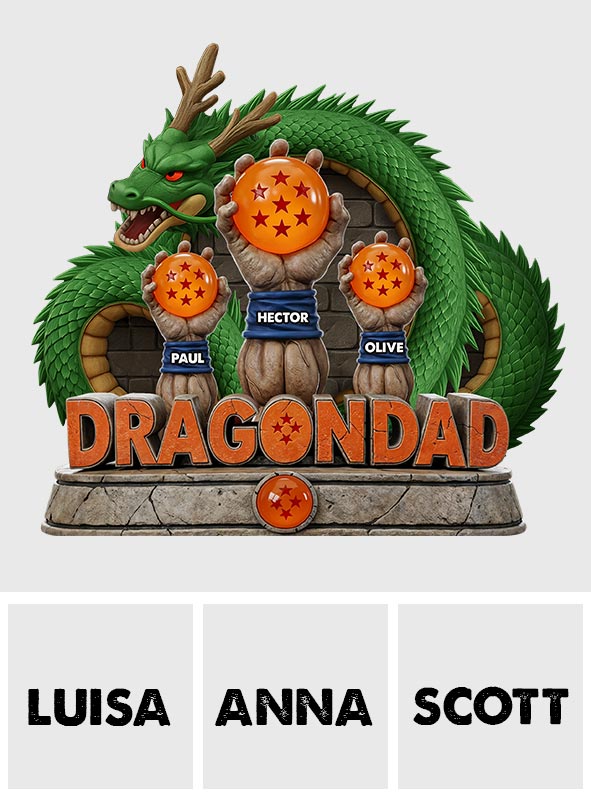 Strong Dad - Personalized Seven Balls Custom Shaped Acrylic Plaque