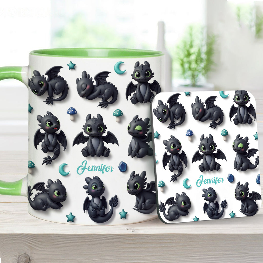 Adorable Dragon - Personalized Dragon Accent Mug