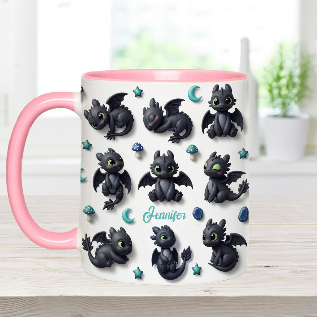 Adorable Dragon - Personalized Dragon Accent Mug