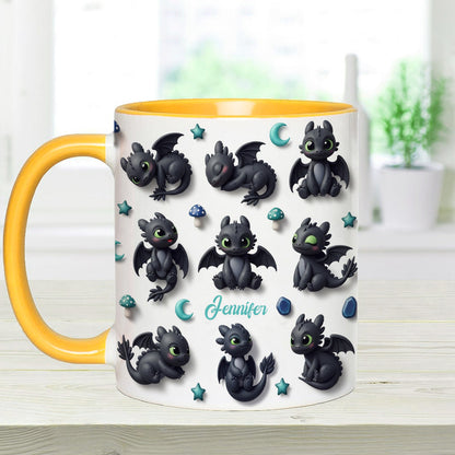 Adorable Dragon - Personalized Dragon Accent Mug