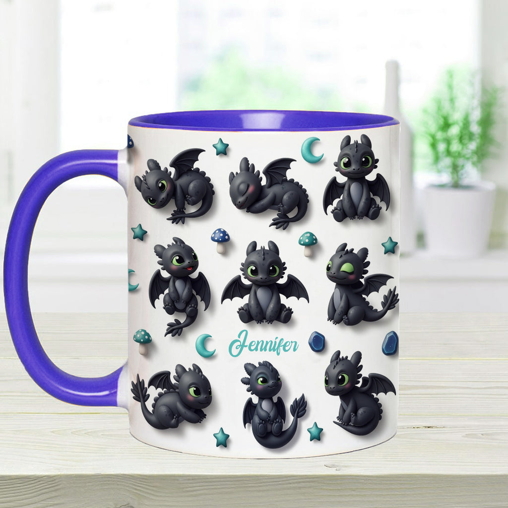 Adorable Dragon - Personalized Dragon Accent Mug