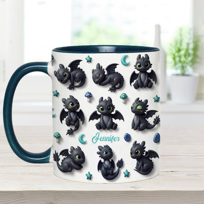 Adorable Dragon - Personalized Dragon Accent Mug