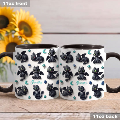Adorable Dragon - Personalized Dragon Accent Mug