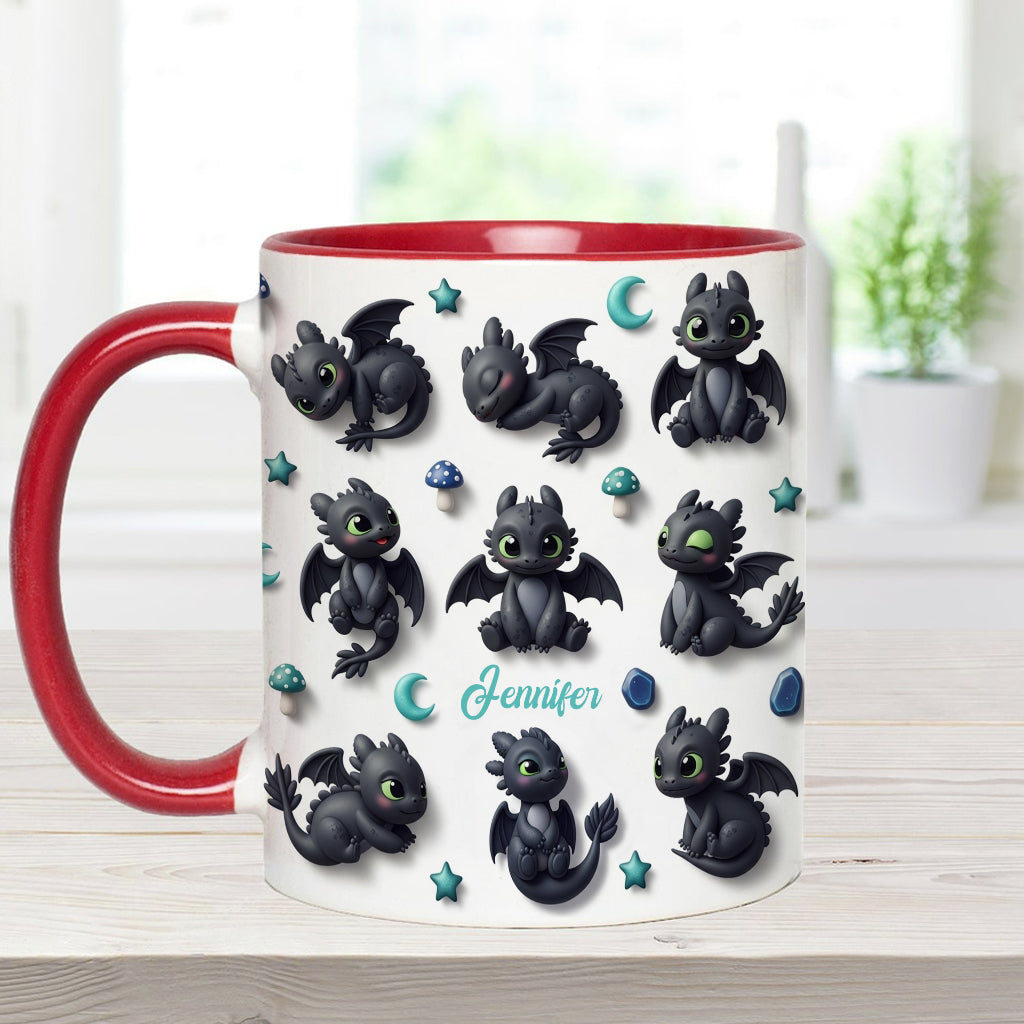 Adorable Dragon - Personalized Dragon Accent Mug