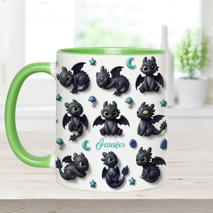 Adorable Dragon - Personalized Dragon Accent Mug