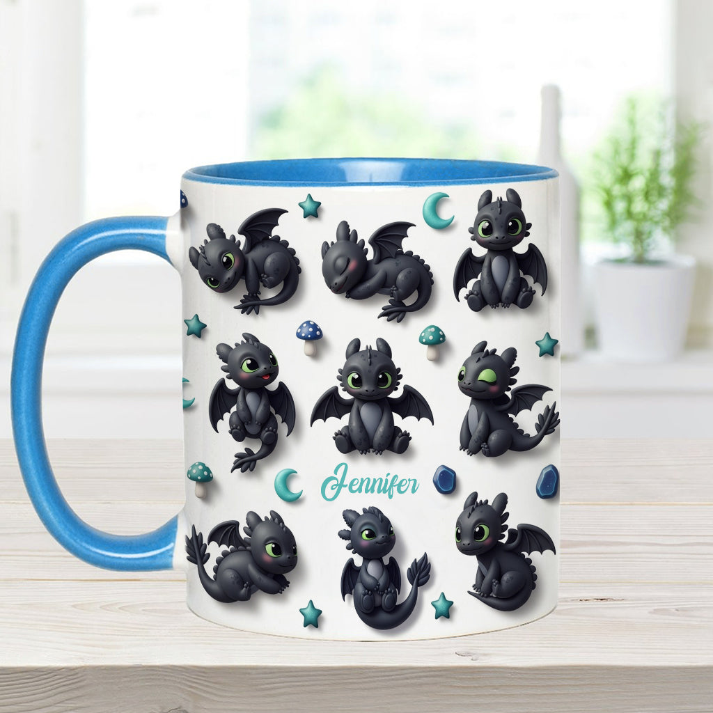 Adorable Dragon - Personalized Dragon Accent Mug