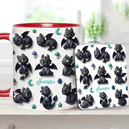 Adorable Dragon - Personalized Dragon Accent Mug