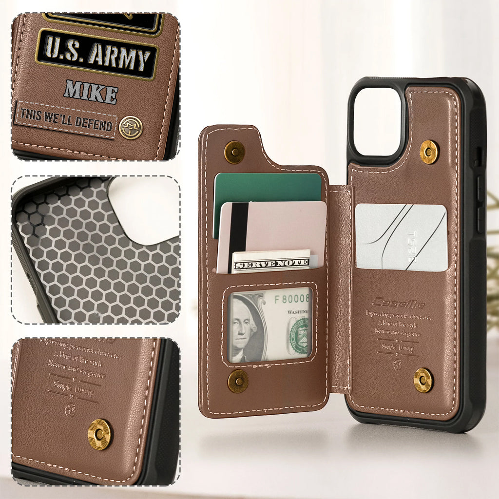 This We'll Defend - Personalized Veteran Wallet Phone Case