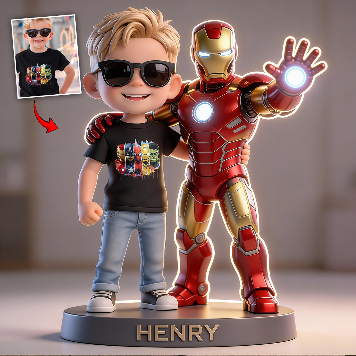 The Crimson Avenger - Personalized Superhero Custom Shaped Acrylic Plaque