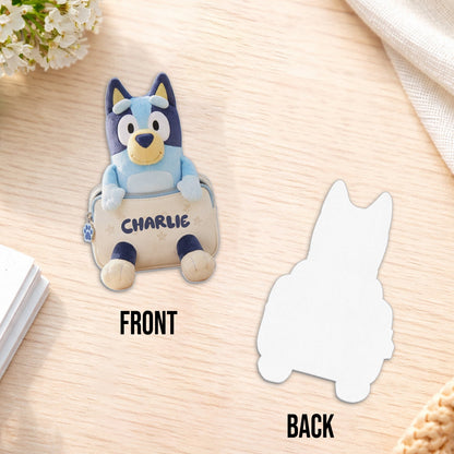 Always Have Your Back - Personalized Blue Dog Changeable Leather Patch Backpack