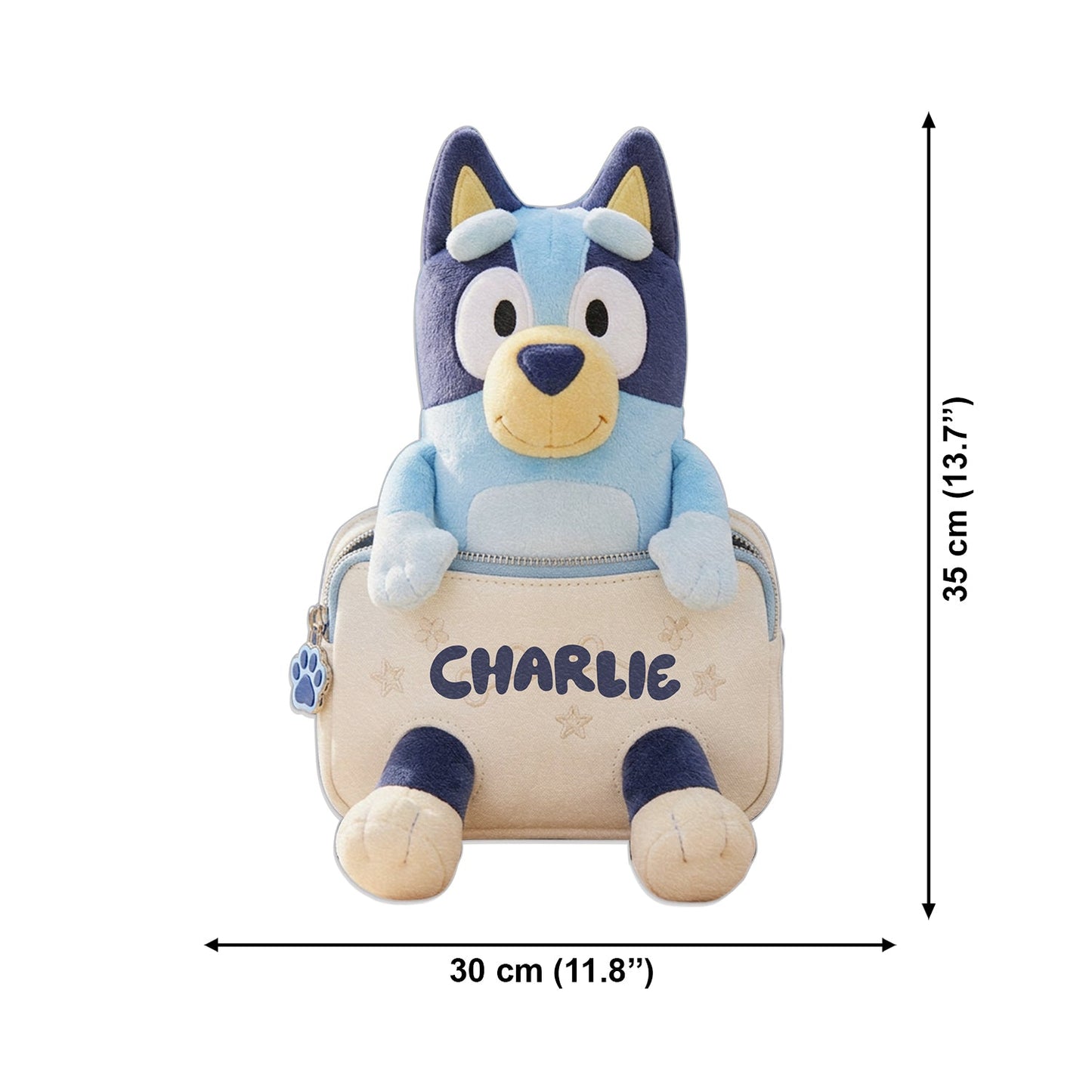 Always Have Your Back - Personalized Blue Dog Changeable Leather Patch Backpack