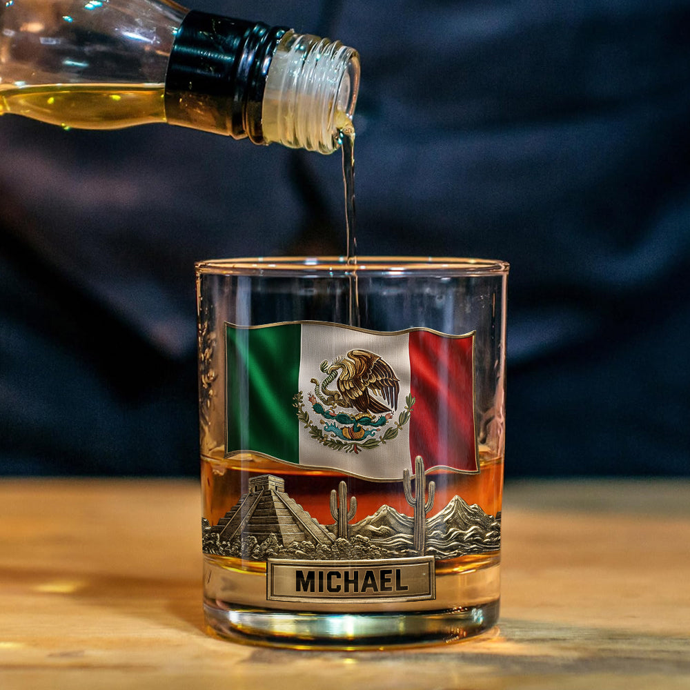 Proud Mexican - Personalized Expats Whiskey Decanter Set