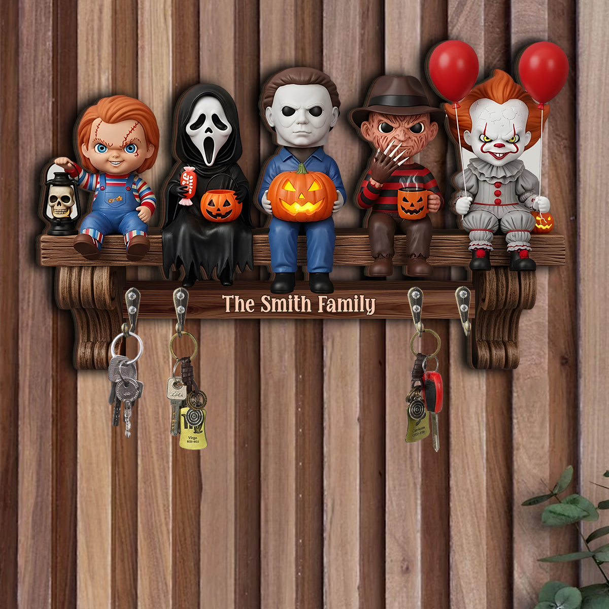In This House - Personalized Horror Character Custom Shaped Key Rack