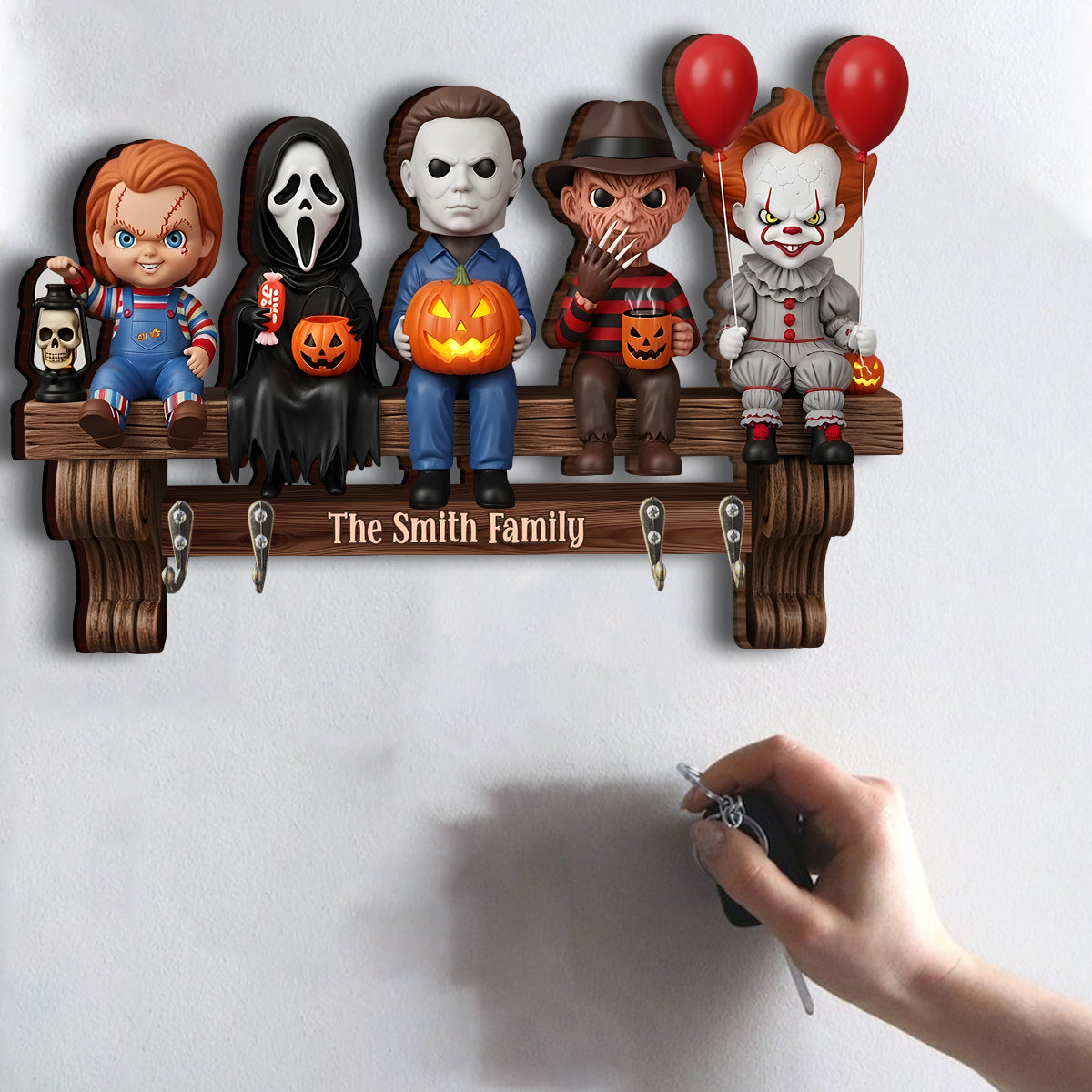In This House - Personalized Horror Character Custom Shaped Key Rack