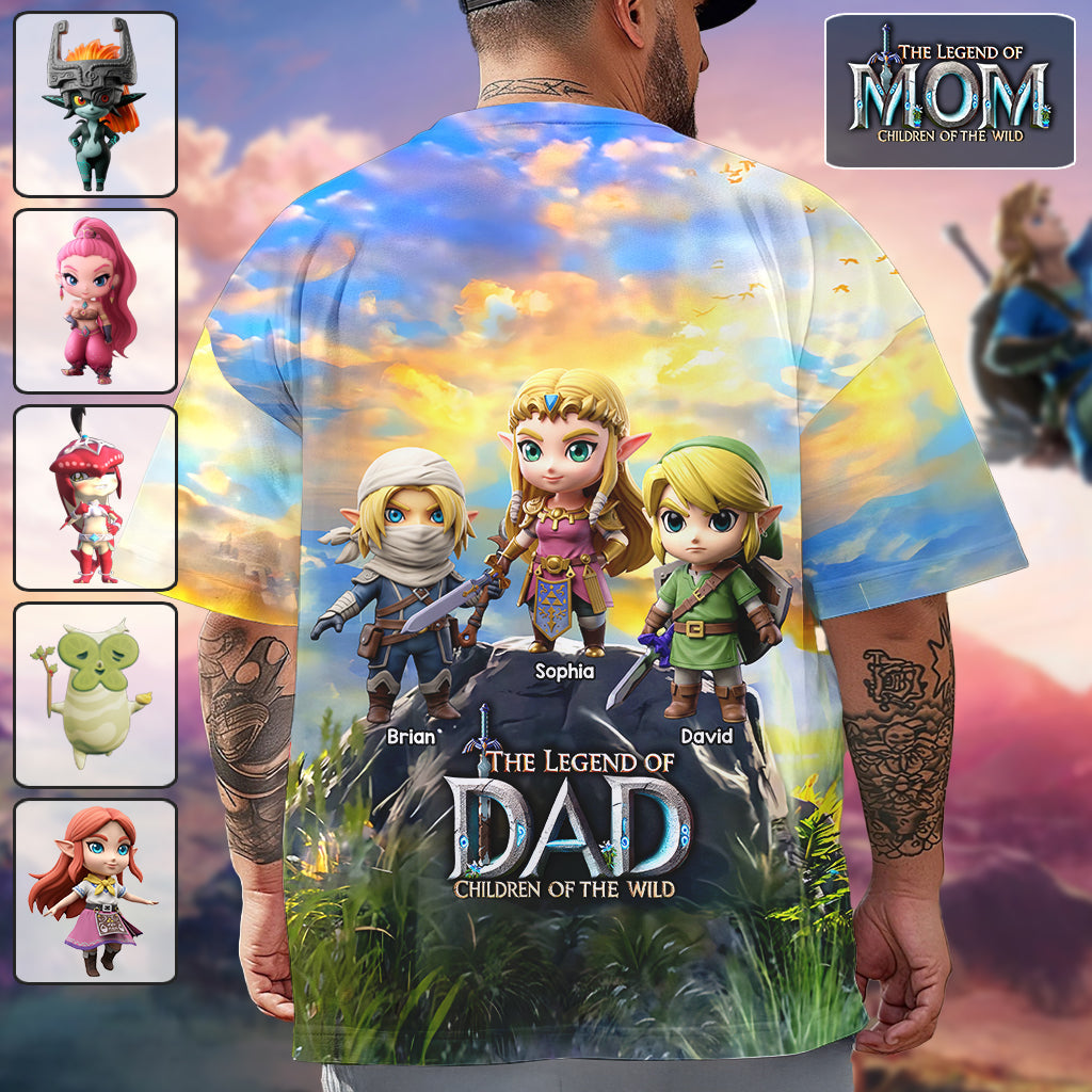 The Legend Of Dad Mom - Personalized The Hero's Legend All Over Shirt