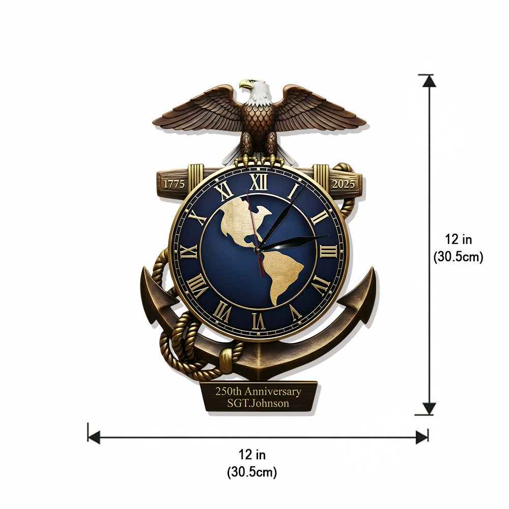 250th Anniversary - Personalized Veteran LED Light Wall Clock