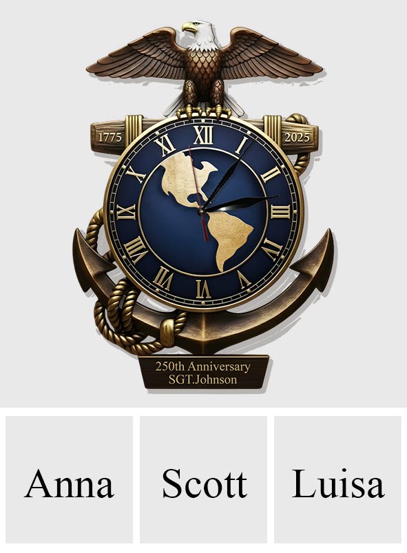 250th Anniversary - Personalized Veteran LED Light Wall Clock