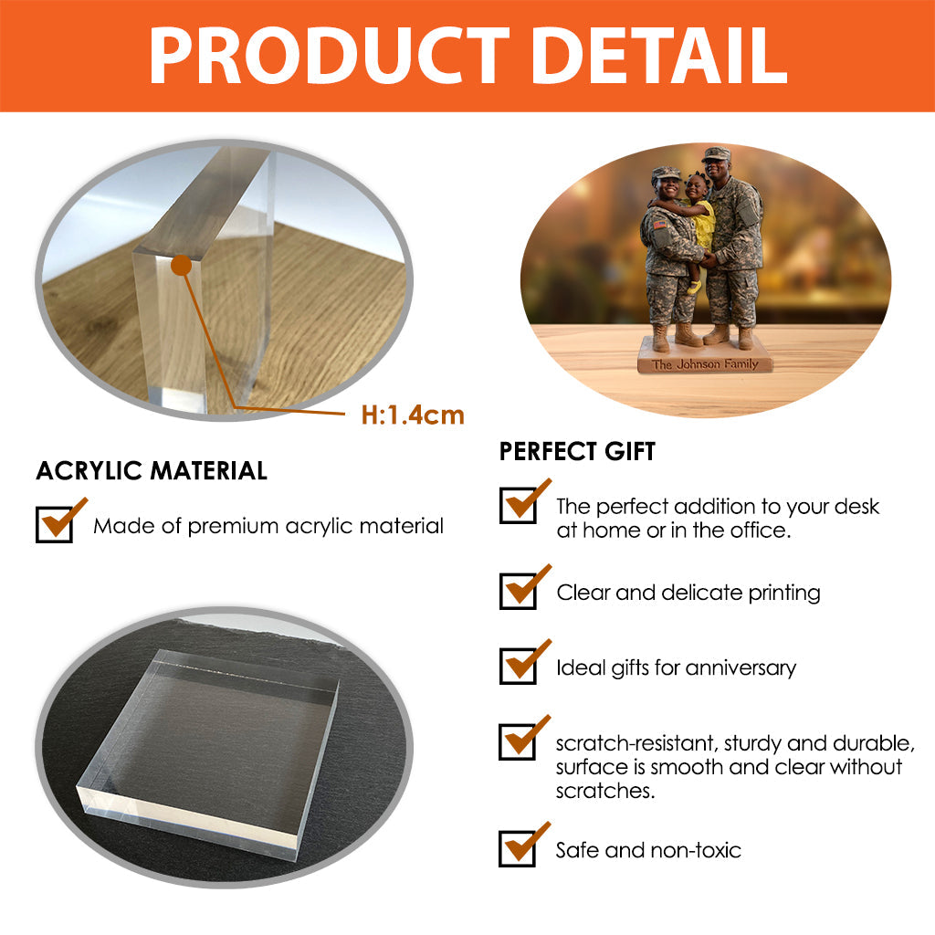 Family Gift - Personalized Couple Custom Shaped Acrylic Plaque