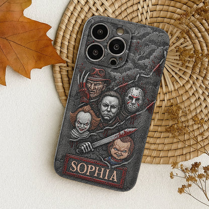 Scary Characters - Personalized Leather Phone Case