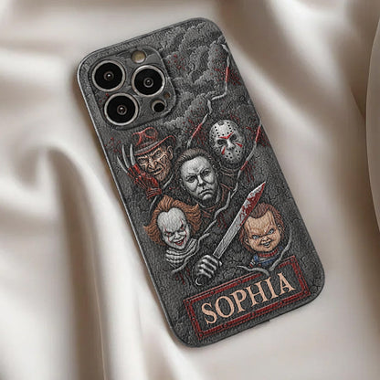 Scary Characters - Personalized Leather Phone Case
