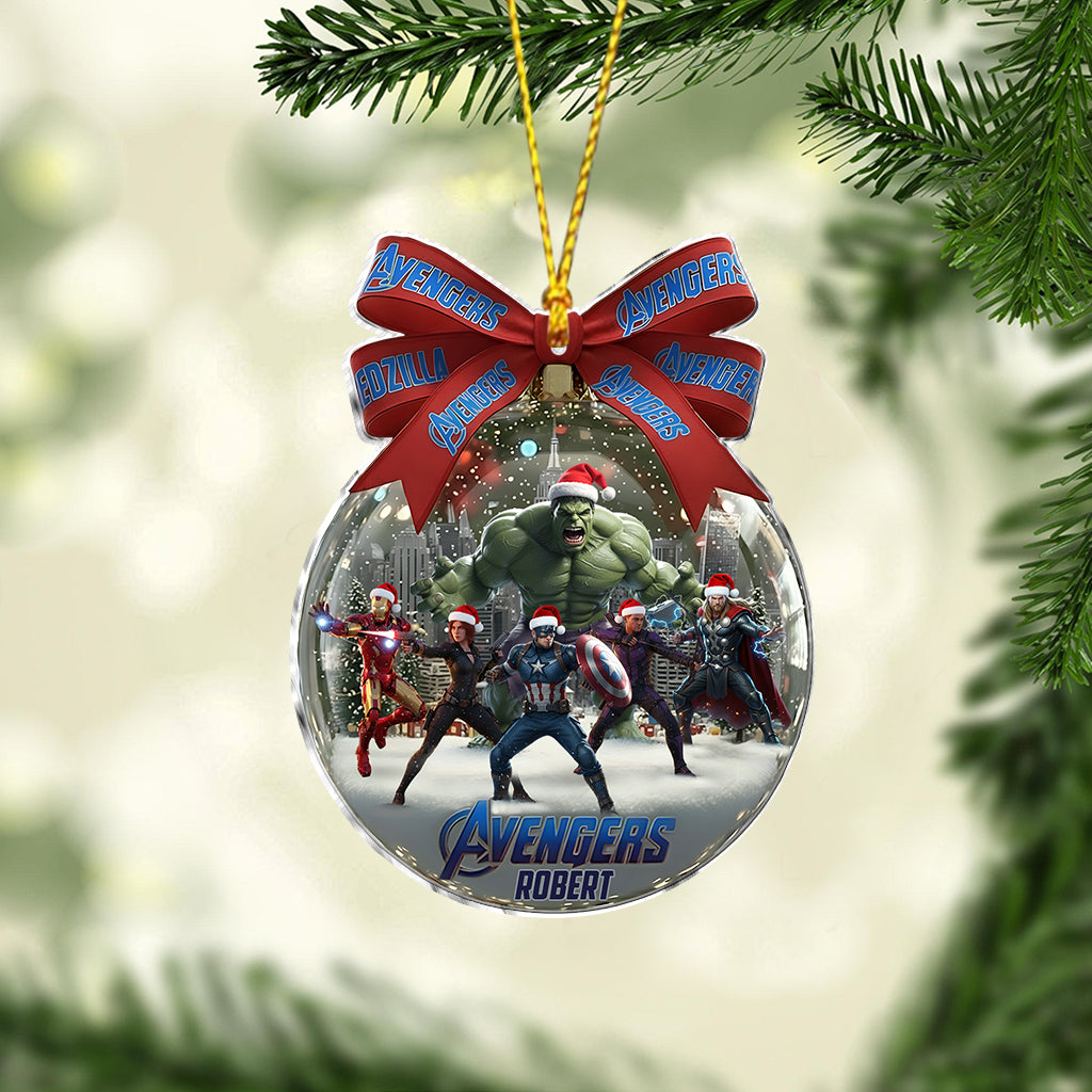 Merry Christmas Our Heroes - Personalized Marvelous Universe Ornament