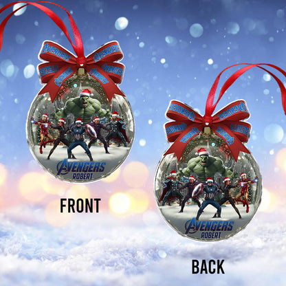 Merry Christmas Our Heroes - Personalized Marvelous Universe Ornament