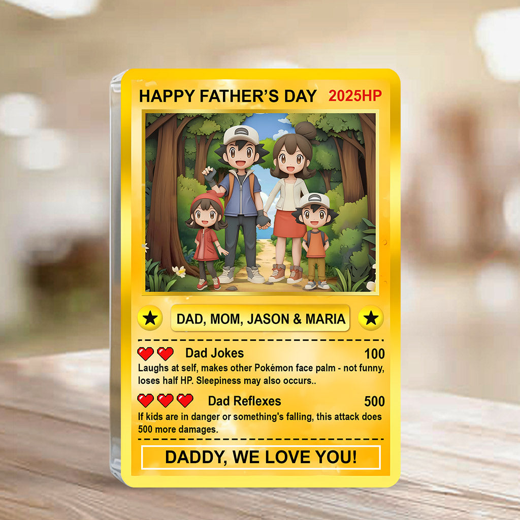 Father's Day Anime Card - Personalized Monster Trainer Custom Shaped Acrylic Plaque