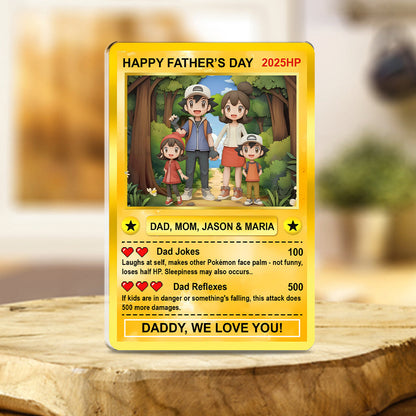 Father's Day Anime Card - Personalized Monster Trainer Custom Shaped Acrylic Plaque