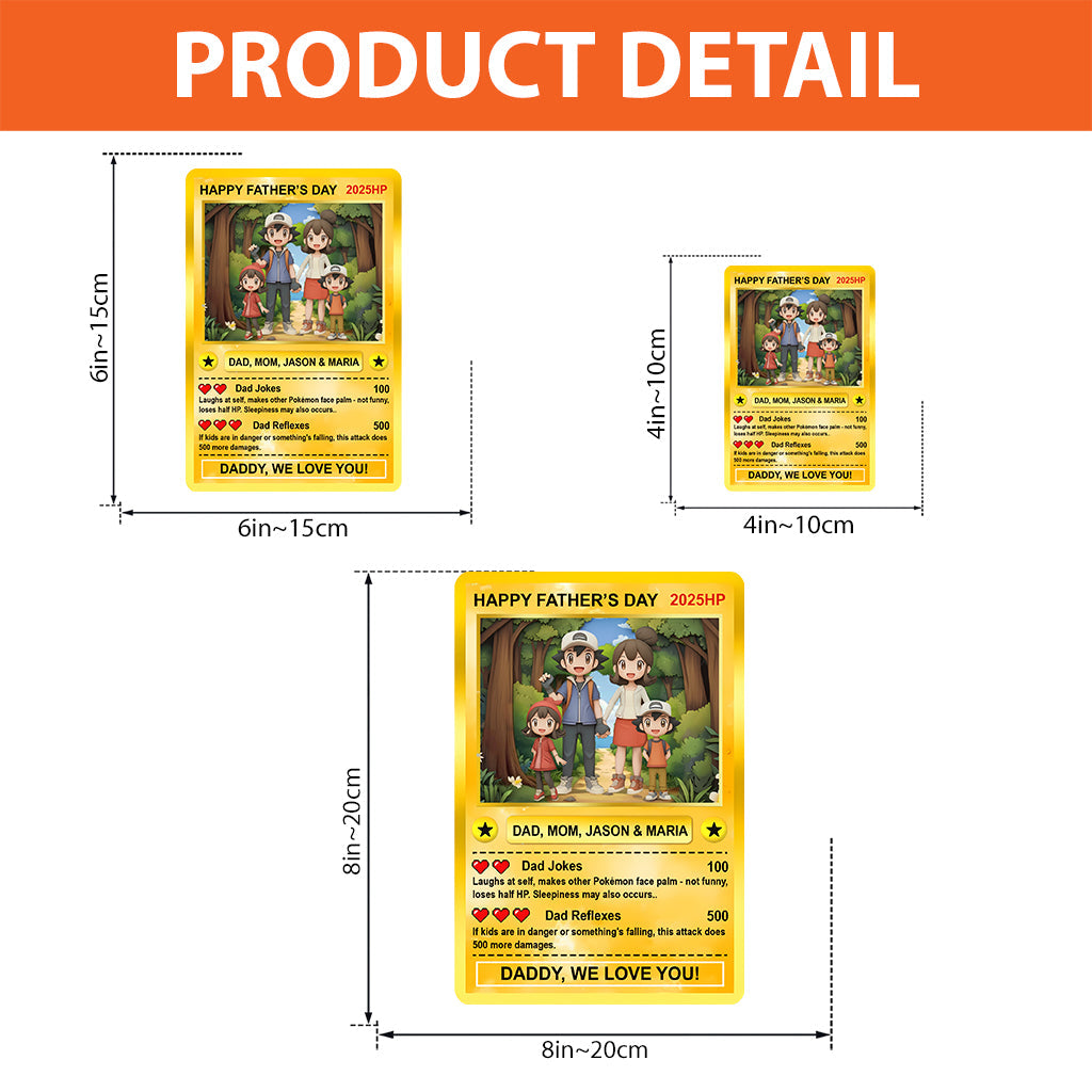 Father's Day Anime Card - Personalized Monster Trainer Custom Shaped Acrylic Plaque