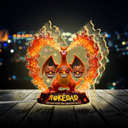 Legendary Pokedad - Personalized Monster Trainer Acrylic LED Night Light