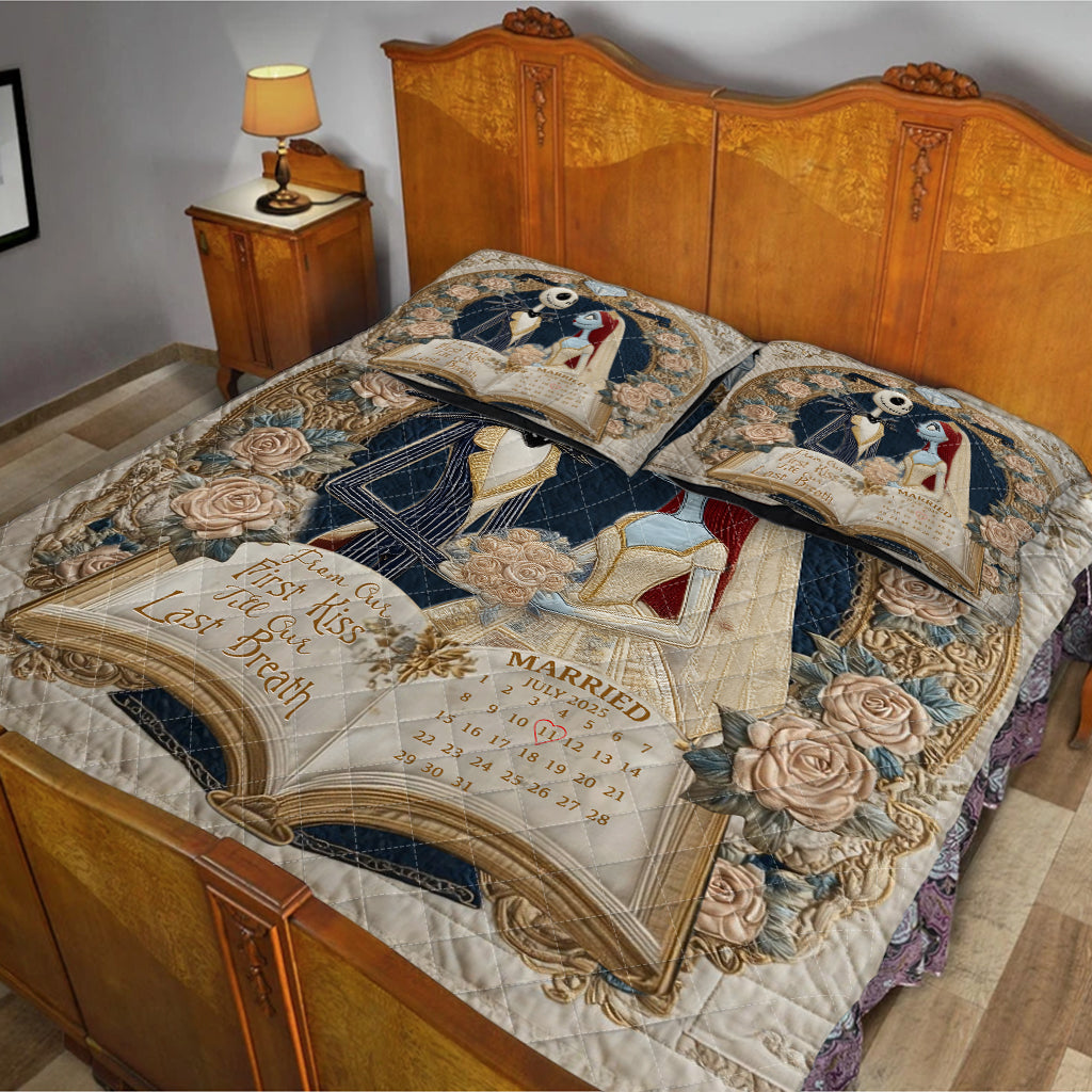 From Our First Kiss Till Our Last Breath - Personalized Nightmare Quilt Set