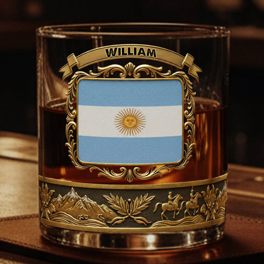 Flag of Argentina - Personalized Expats Whiskey Glass