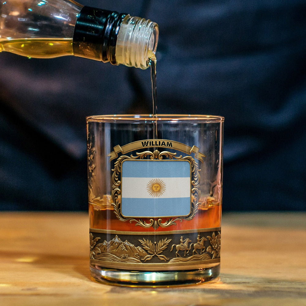 Flag of Argentina - Personalized Expats Whiskey Glass