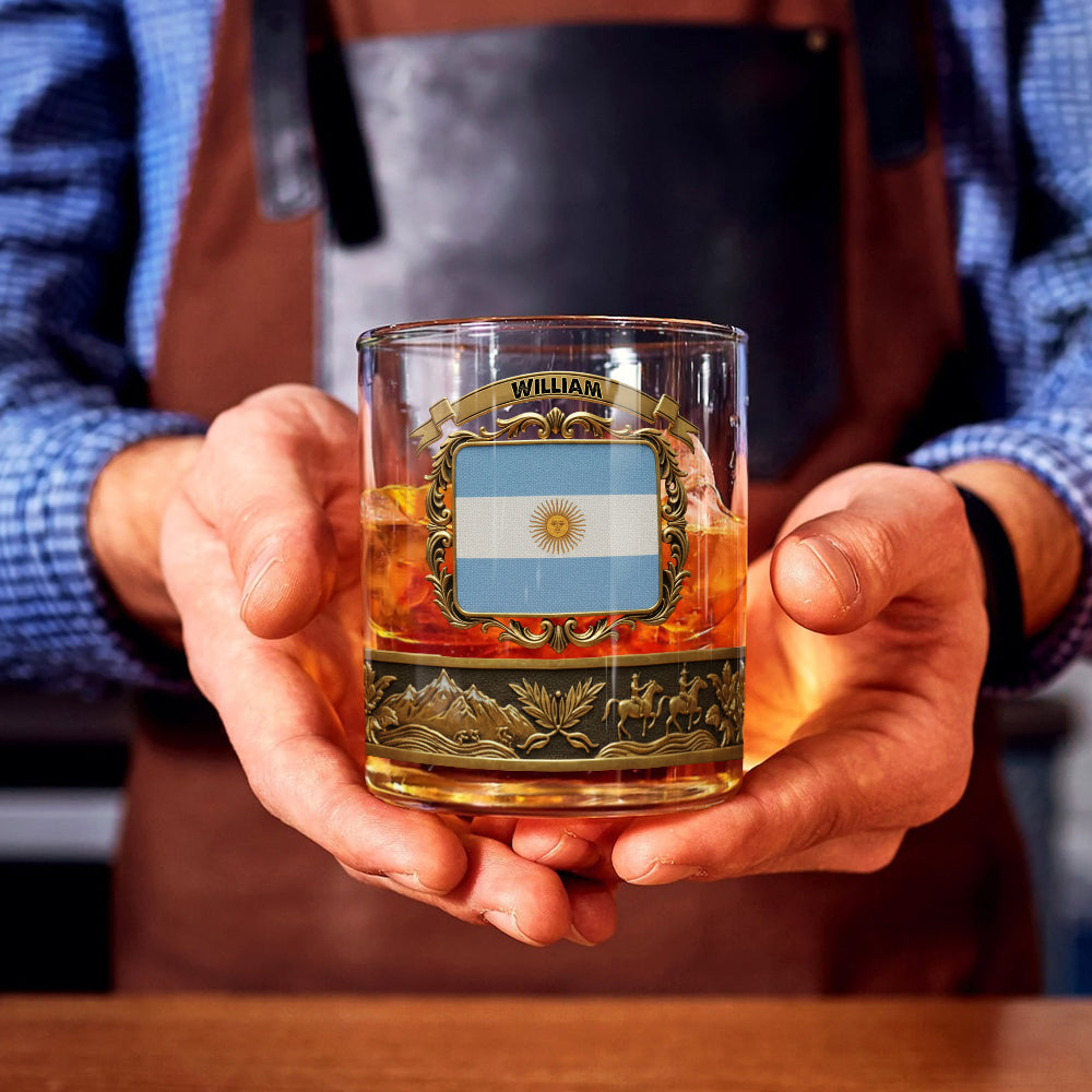 Flag of Argentina - Personalized Expats Whiskey Glass