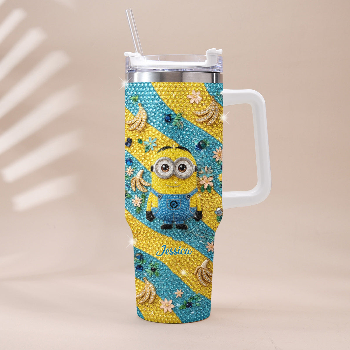 Tulaliloo Ti Amo - Personalized Despicable Me Rhinestone Tumbler With Plush Charm