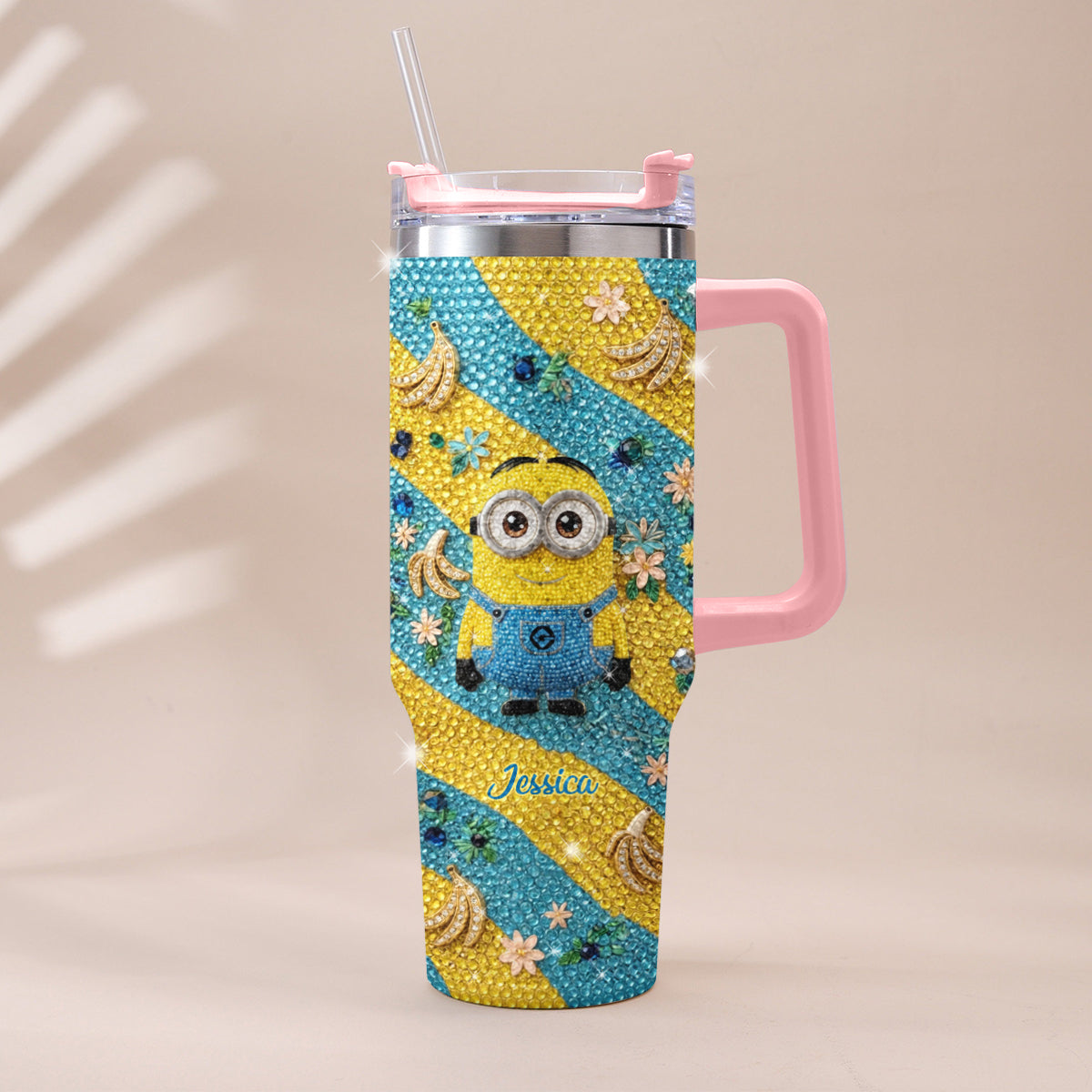 Tulaliloo Ti Amo - Personalized Despicable Me Rhinestone Tumbler With Plush Charm