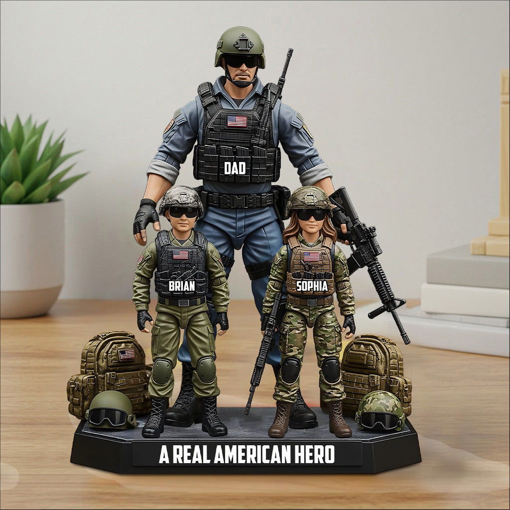 Dad You're My Hero - Personalized Father Custom Shaped Acrylic Plaque